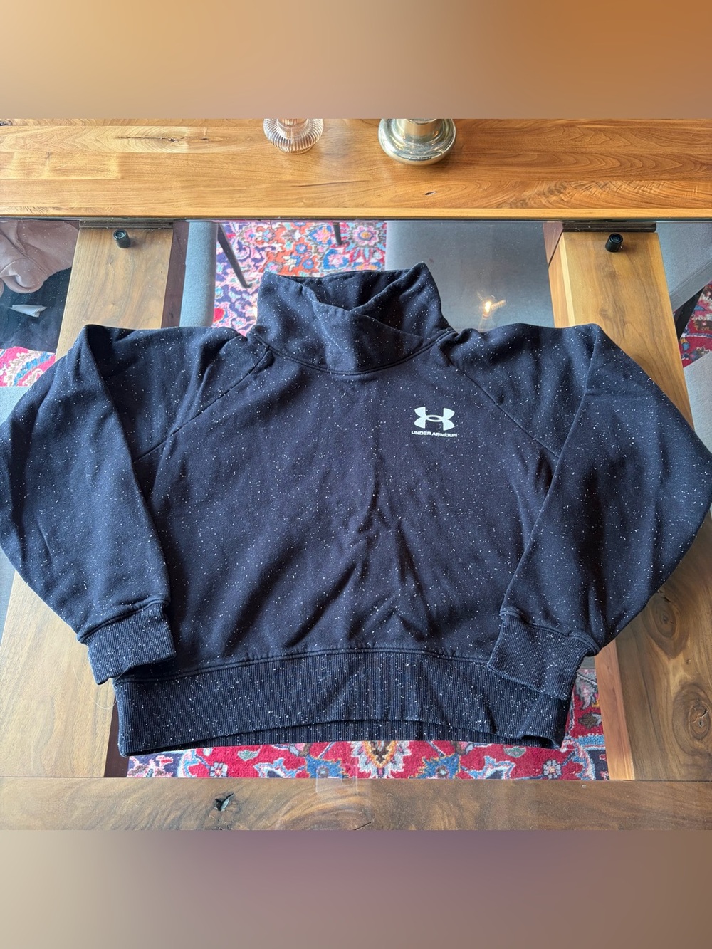 Under Armour Black Speckled Funnel Neck Sweatshirt